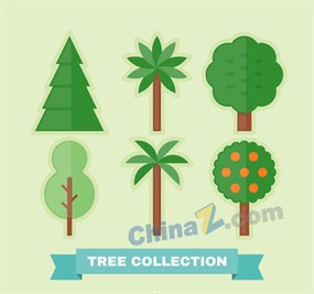 创意绿色树木矢量素材